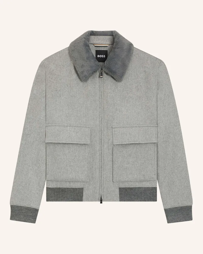 HUGO BOSS Klassischer Mantel H-CHARLY-251 Regular Fit Silber