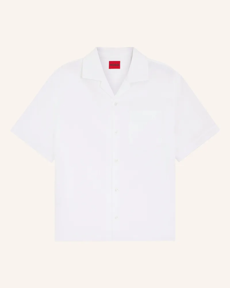 HUGO BOSS Resorthemd EXOLINO Comfort Fit Weiss