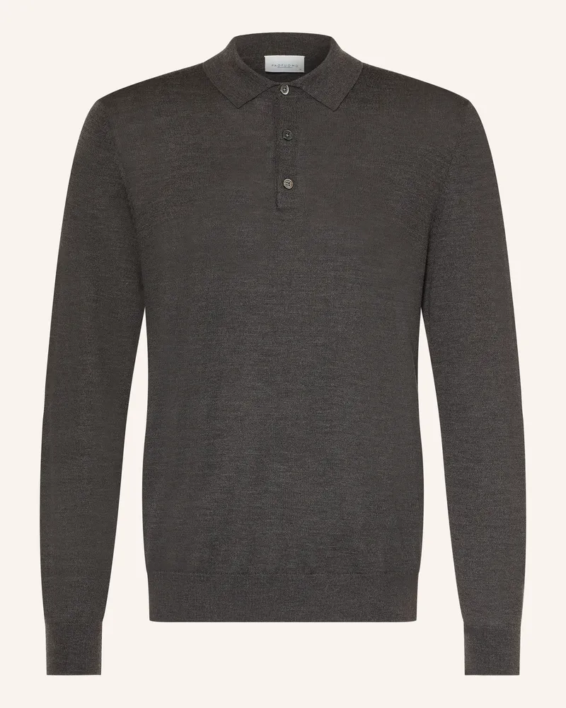 Profuomo Strick-Poloshirt braun Dunkelbraun