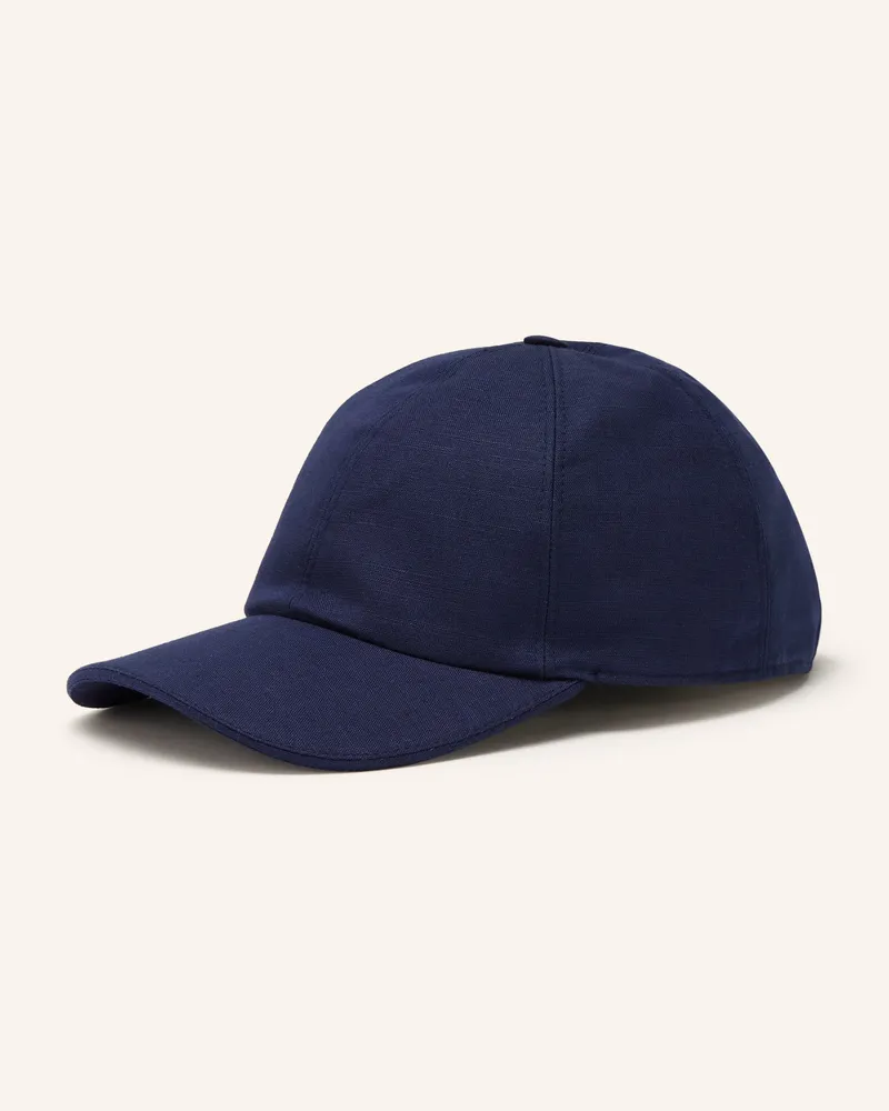 Eton Cap Mit Leinen blau Dunkelblau