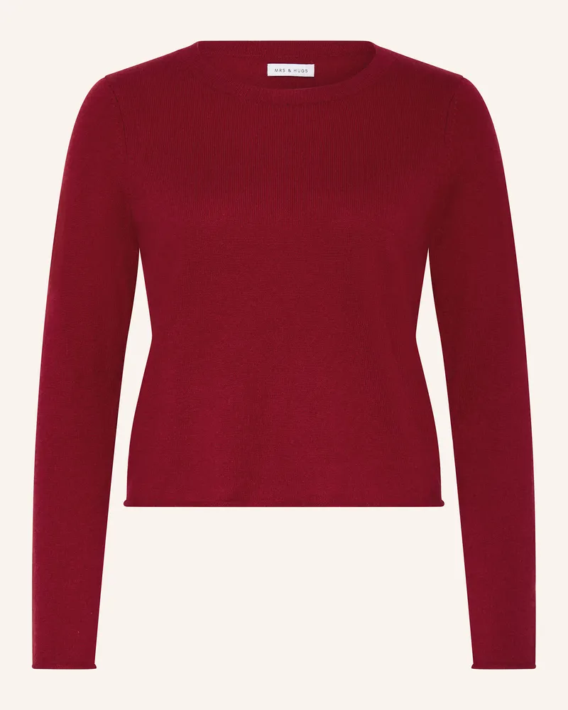 Mrs & HUGS Cashmere-Pullover Dunkelrot