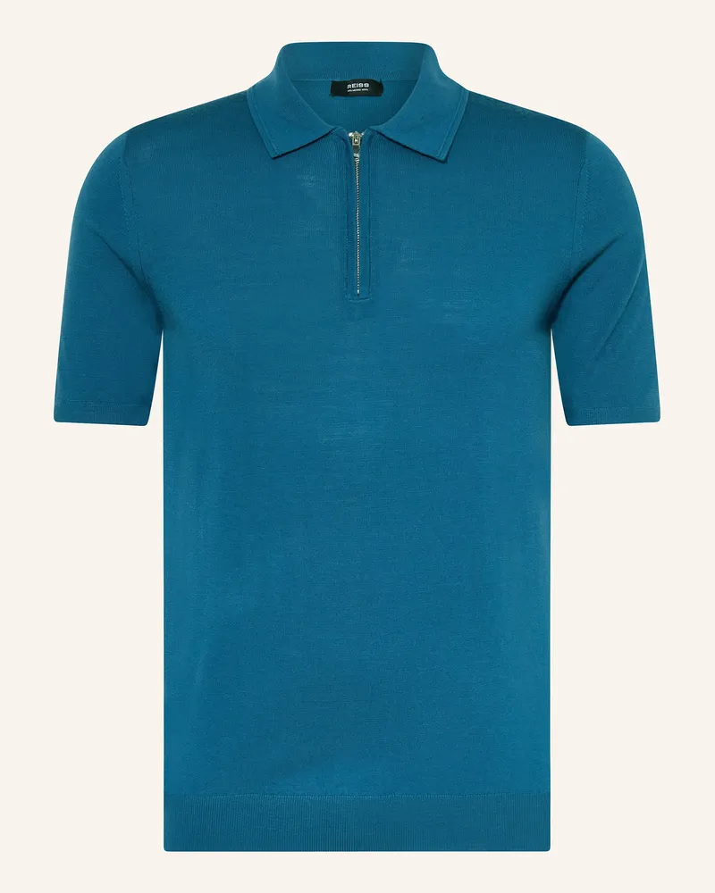 Reiss Strick-Poloshirt Maxwell Aus Merinowolle blau Blau