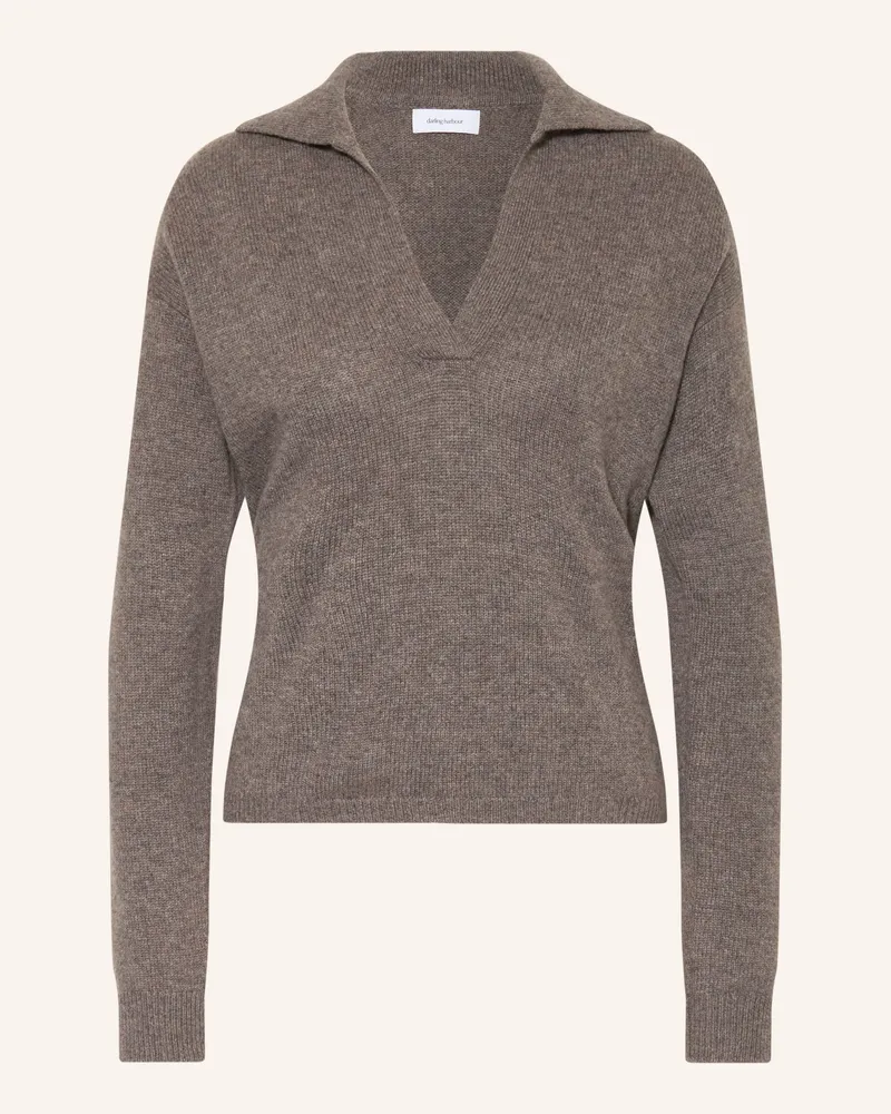 Darling Harbour Strick-Poloshirt Aus Cashmere braun Truffle