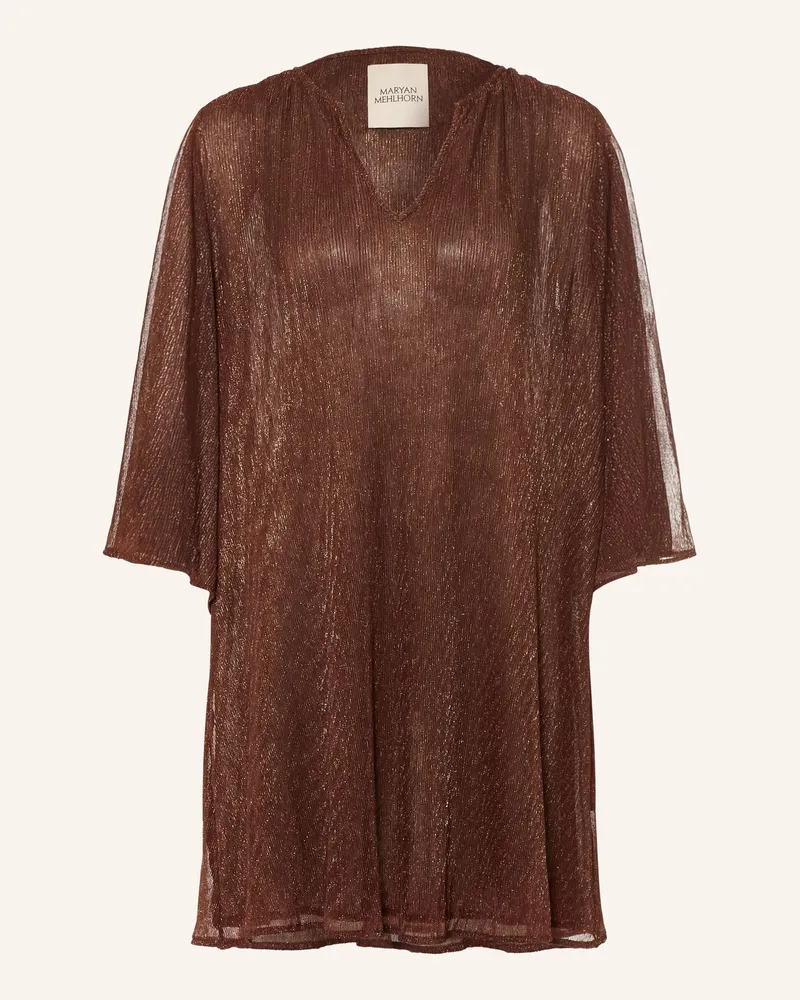 Maryan Mehlhorn Strandkleid Sundrenched Mit Glitzergarn Und 3/4-Arm braun Dunkelbraun