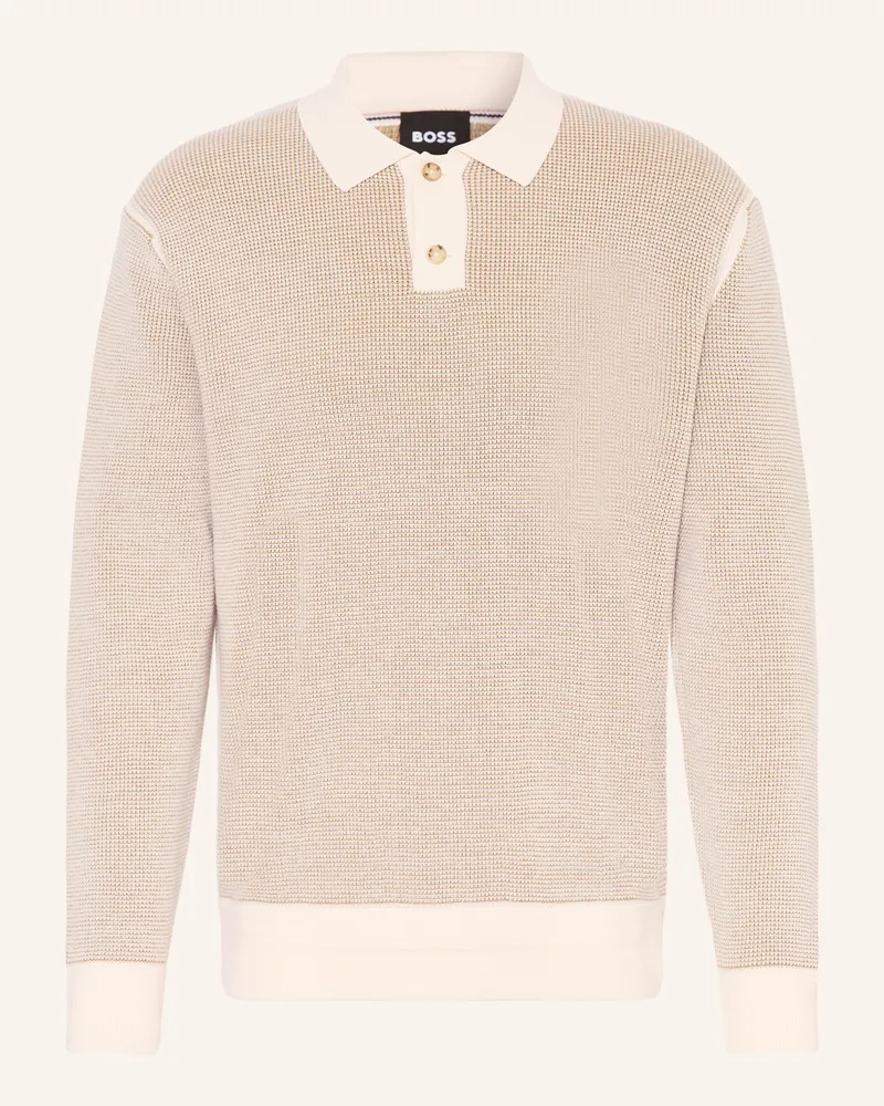 HUGO BOSS Strick-Poloshirt ULIO Beige