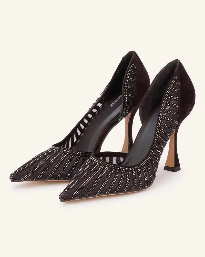 Lola Cruz Pumps Mit Schmucksteinen braun Dunkelbraun