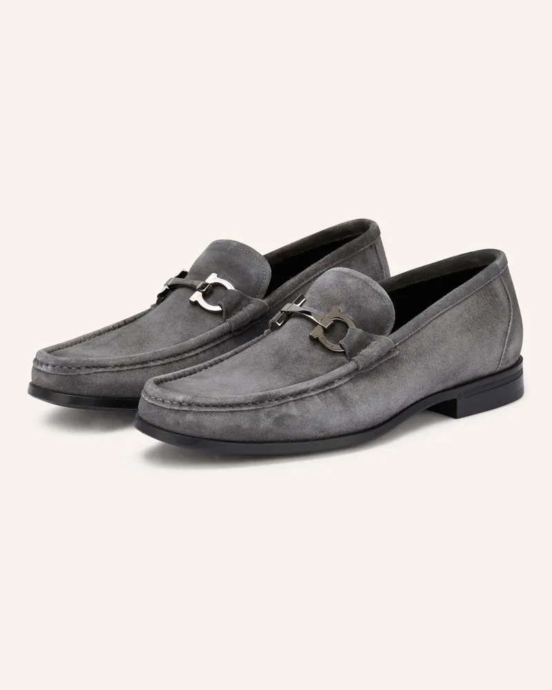 Ferragamo Slipper grau Dunkelgrau
