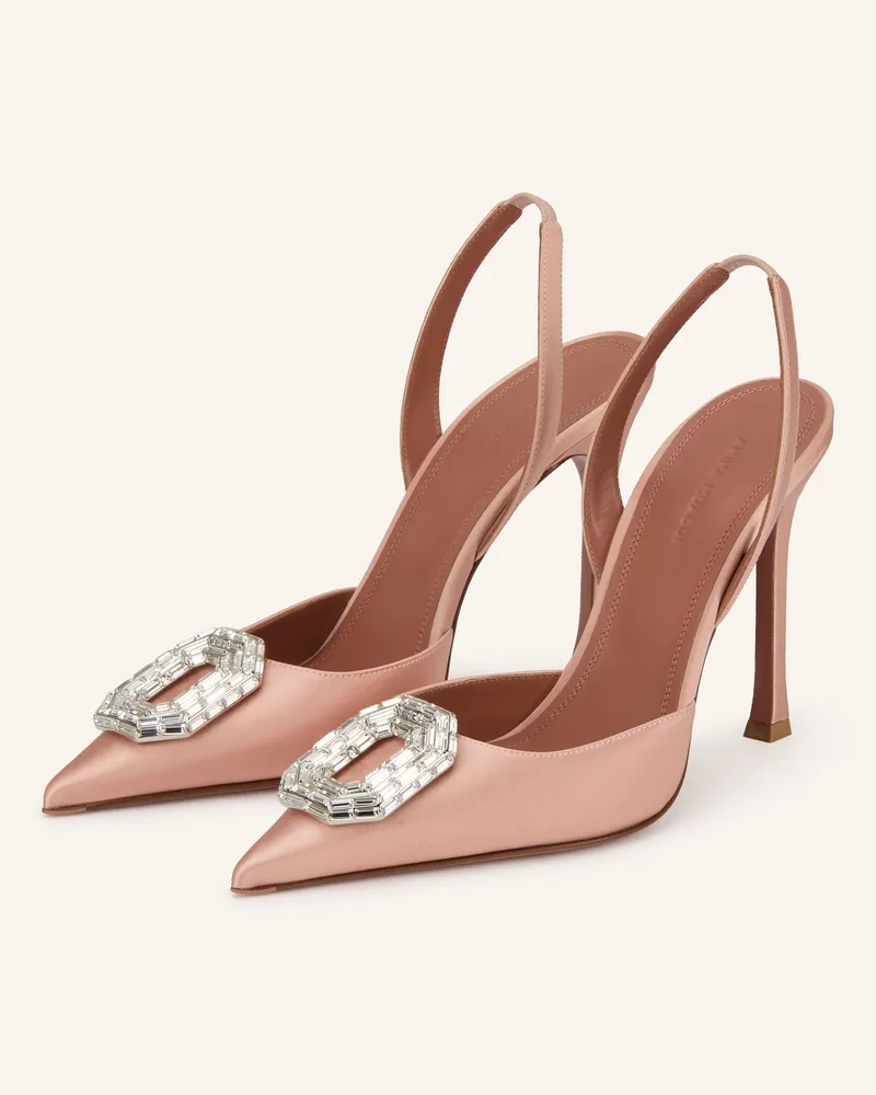 Amina Muaddi Slingpumps Camelia rosa Lachs
