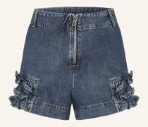 Jeanshorts mit Rüschen