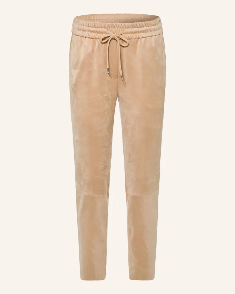Juvia Hose Im Jogging-Stil In Lederoptik braun Beige