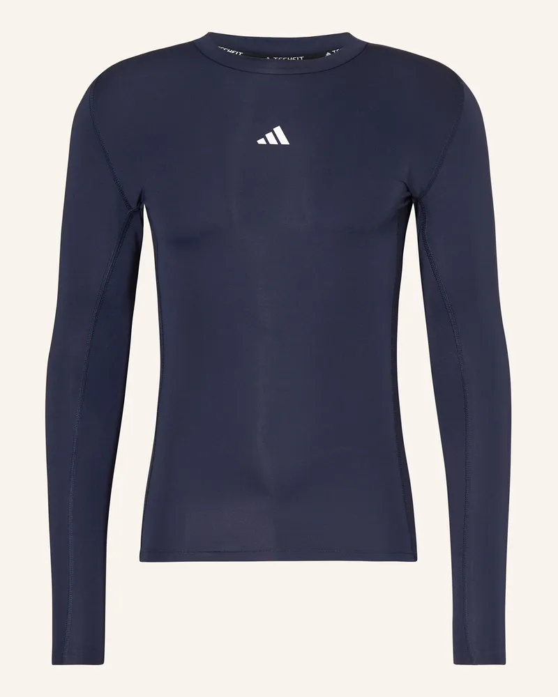 adidas Longsleeve Techfit Compression Training schwarz Dunkelblau