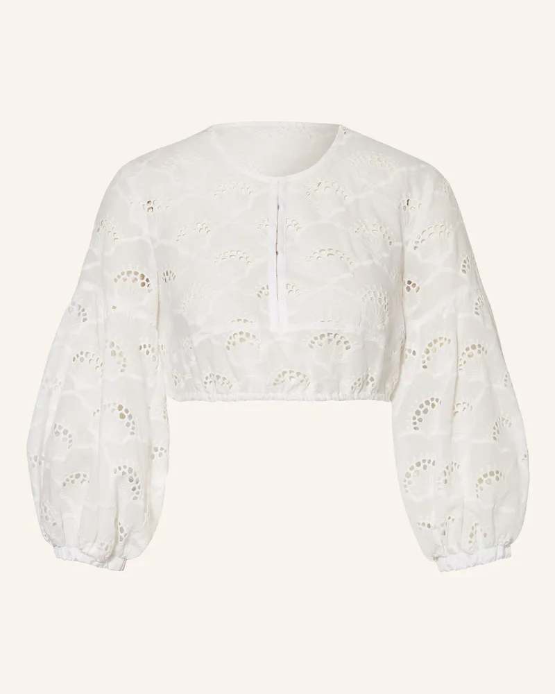Sportalm Dirndlbluse aus Lochspitze mit 3/4-Arm Weiss