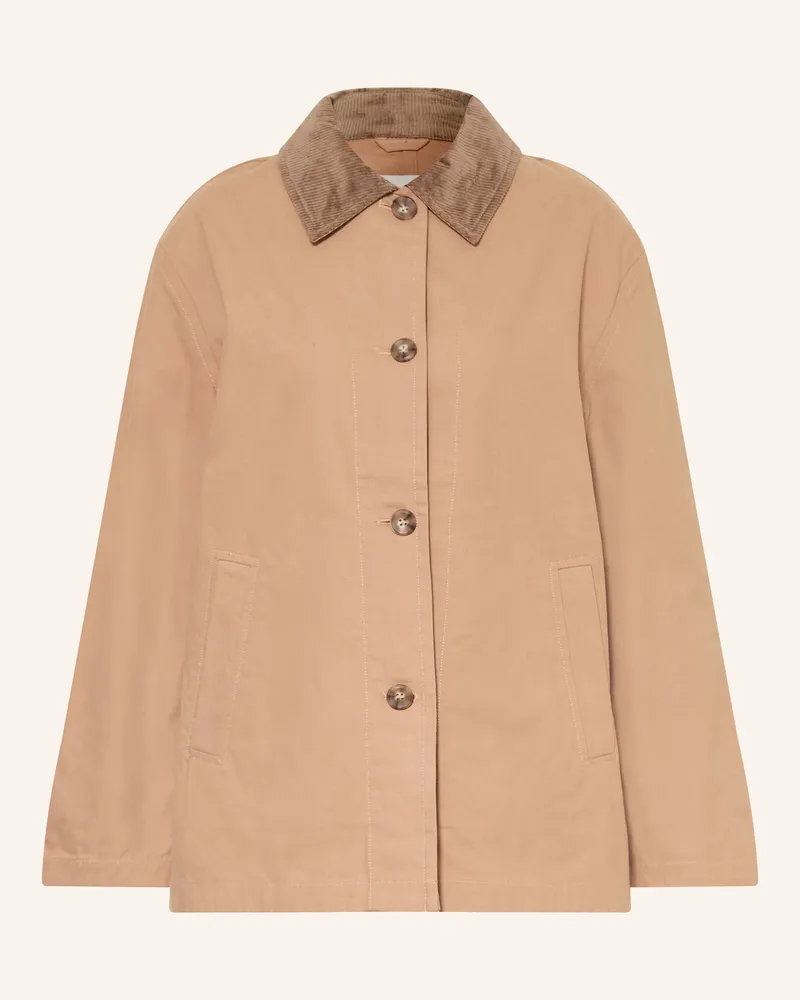 Calvin Klein Fieldjacket Mit Cord braun Hellbraun