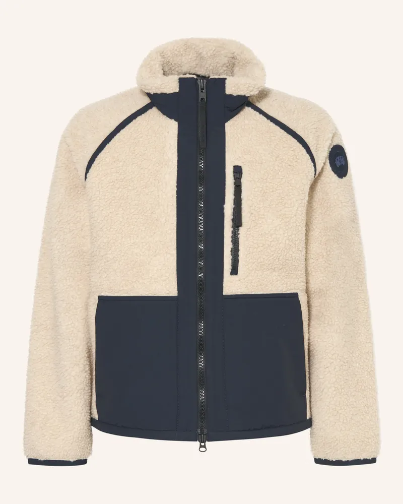 Canada Goose Teddyfell-Jacke im Materialmix Creme