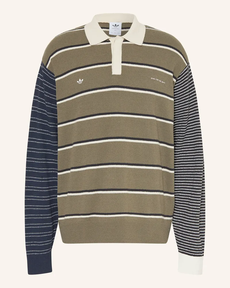 adidas Strick-Poloshirt sftm007 grau Oliv