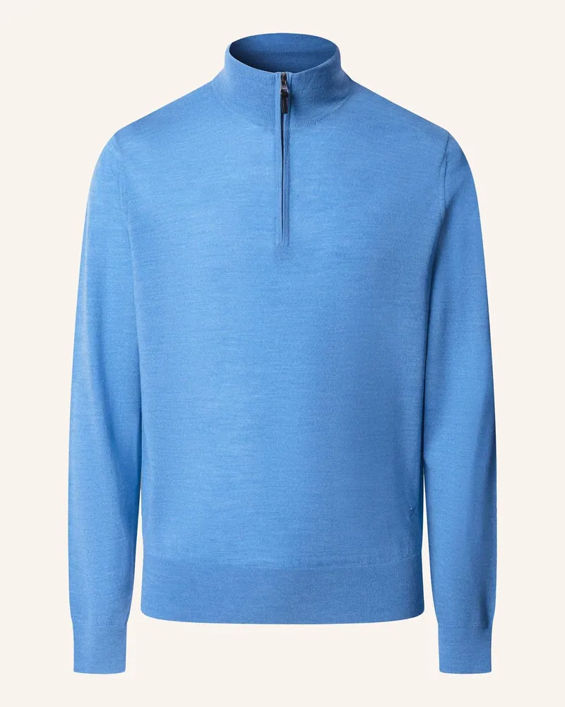 Hackett Pullover Ess Merino Hzip blau Blau