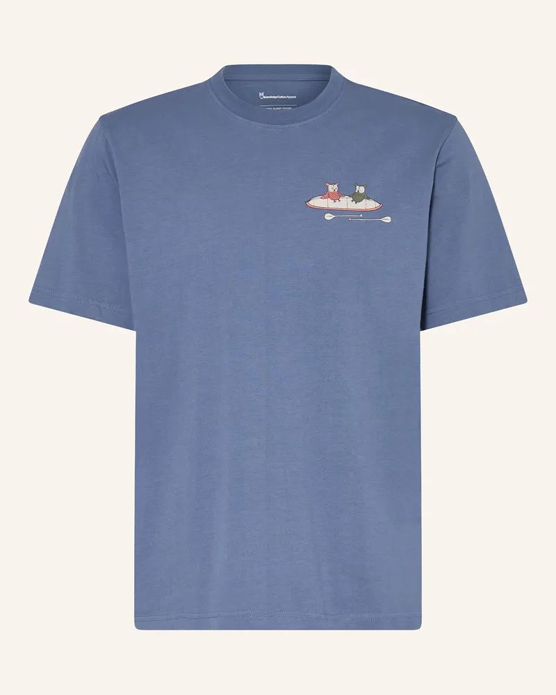 Knowledge Cotton Apparel T-Shirt Blaugrau