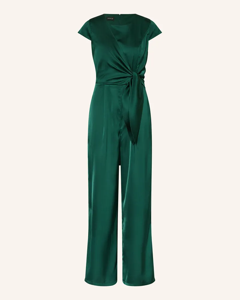 Apart Jumpsuit aus Satin Dunkelgrün