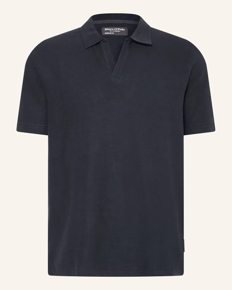 Marc O'Polo Jersey-Poloshirt Regular Fit blau Dunkelblau