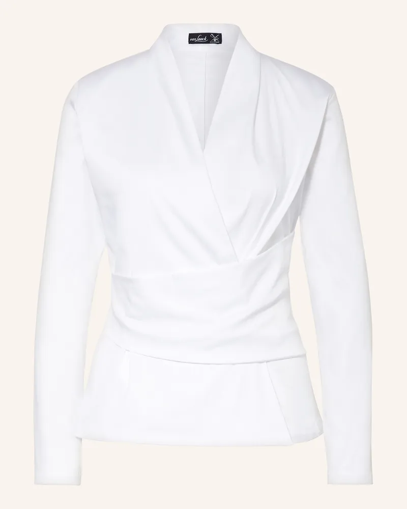 van Laack Blusenshirt Vl-Donika-Xx In Wickeloptik weiss Weiss