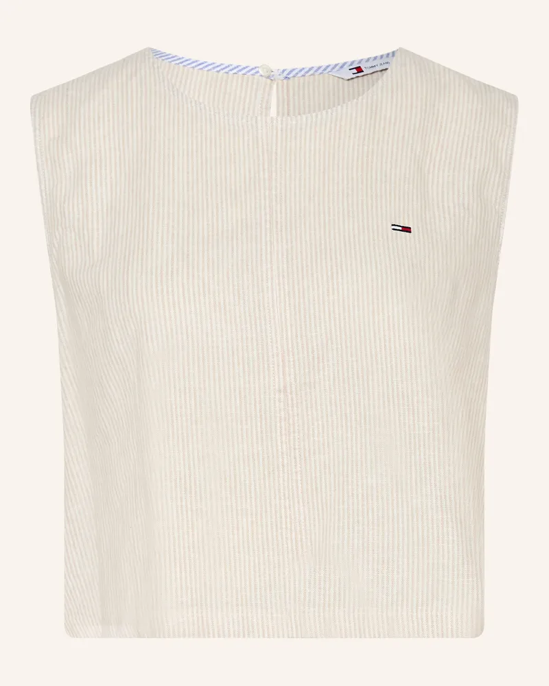 Tommy Hilfiger Top Mit Leinen beige Ecru