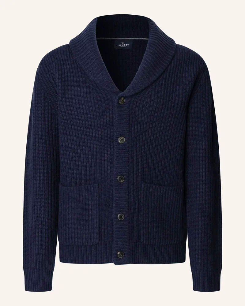 Hackett Strickjacken Cardigan RIB SHAWL CARDI Blau
