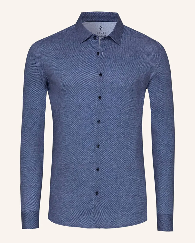 DESOTO Jerseyhemd Slim Fit Blau