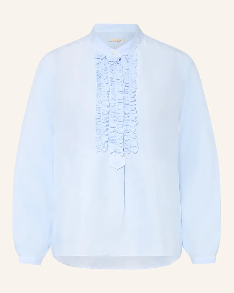 lilienfels Blusenshirt Aus Seide Mit Rüschen blau Hellblau