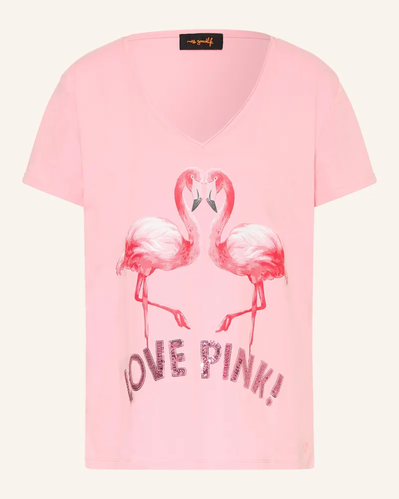 Miss Goodlife T-Shirt Mit Pailletten rosa Pink