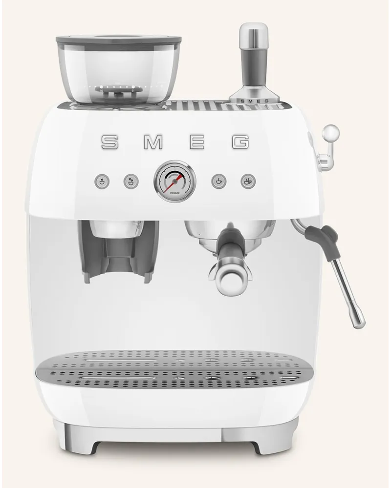 Smeg Espressomaschine ECF03 mit Kaffeemühle Weiss