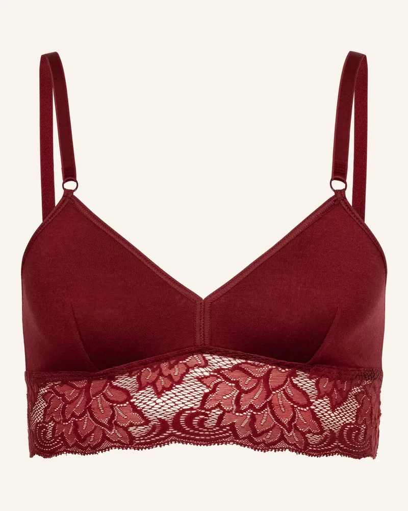 Ehrlich Textil Amelie Bralette Mit Spitze Bügellos Aus Modal - Verstellbare Träger rot Rot