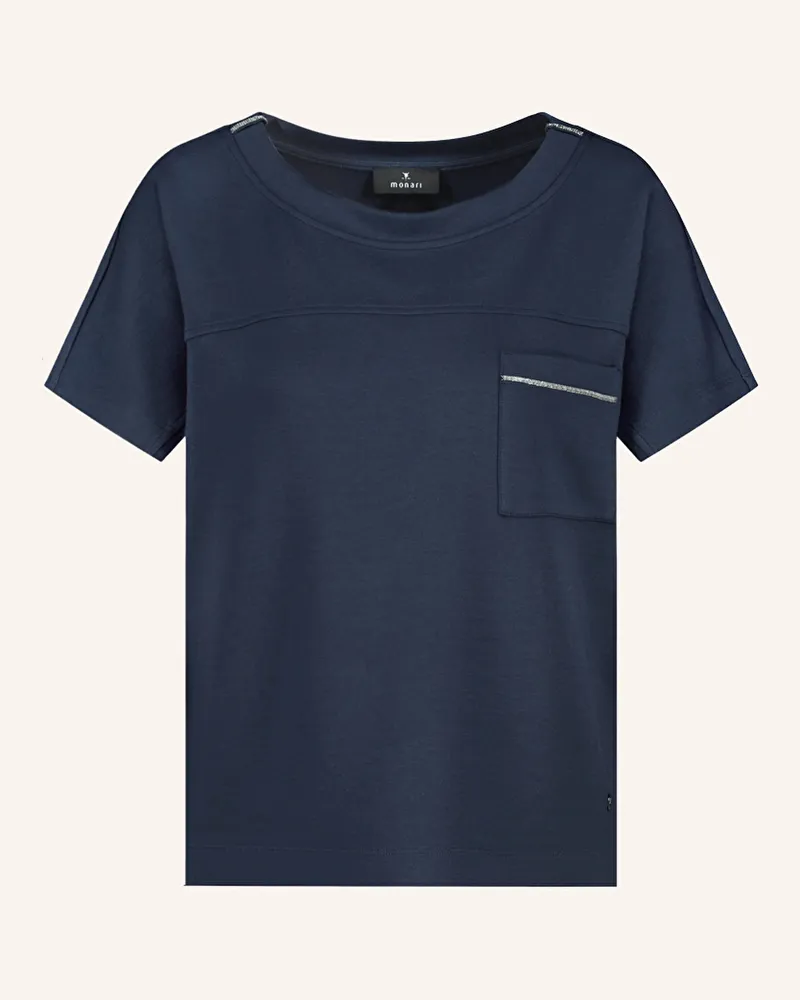 monari Sweatshirt mit Schmucksteinen Dunkelblau