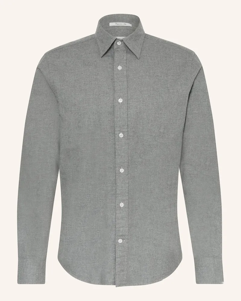Gant Flanellhemd Regular Fit Grau