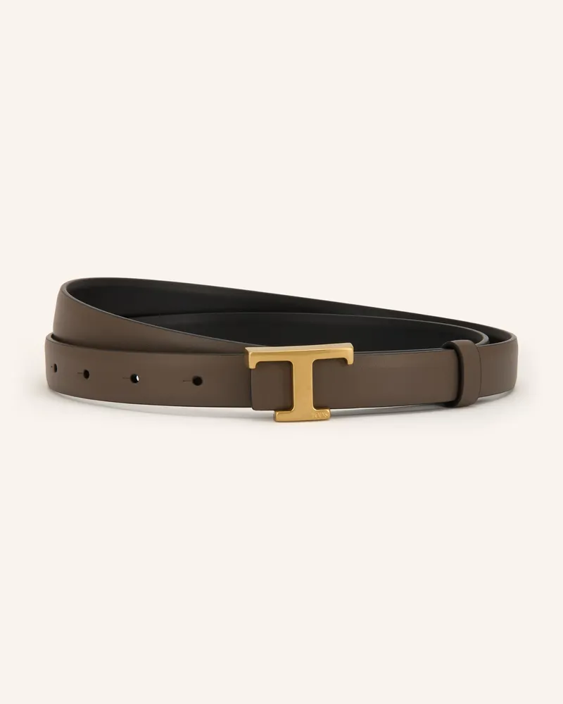 TOD'S Ledergürtel Zum Wenden braun Dunkelbraun