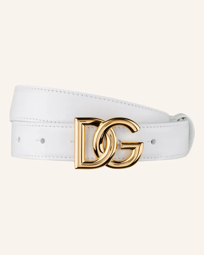 Dolce & Gabbana Ledergürtel weiss Weiss
