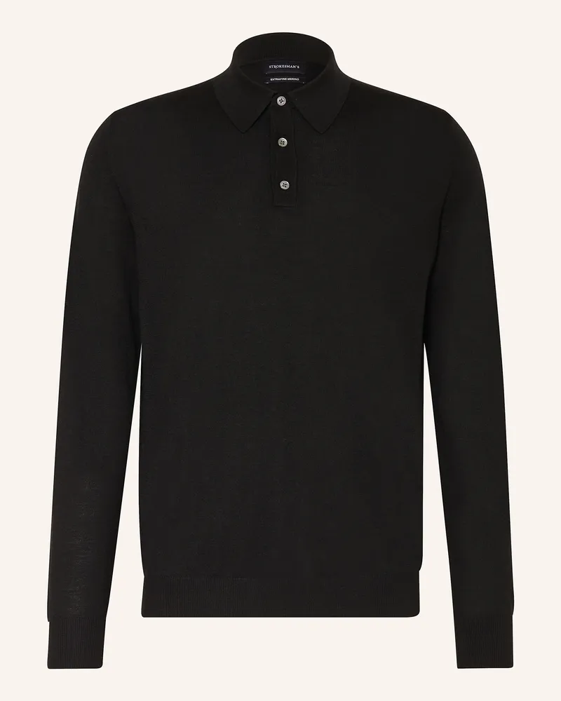 Strokesman's Strick-Poloshirt Schwarz