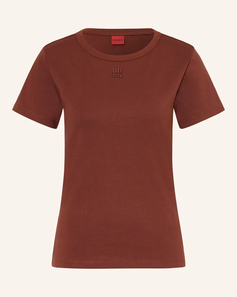 HUGO BOSS T-Shirt Deloris braun Dunkelrot