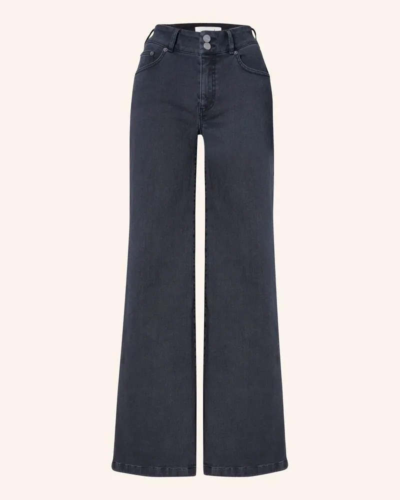 ITEM m6 Flared Jeans Wide Legged High Rise Denim schwarz Schwarz