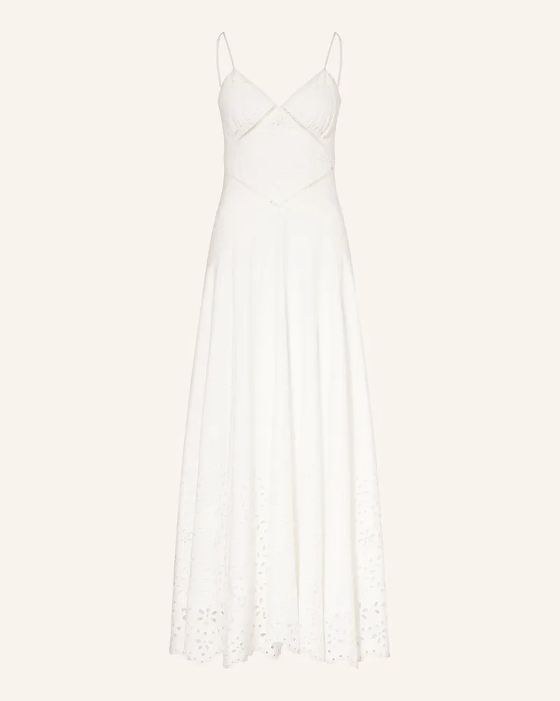 Self-Portrait Kleid aus Lochspitze mit Cut-out Creme