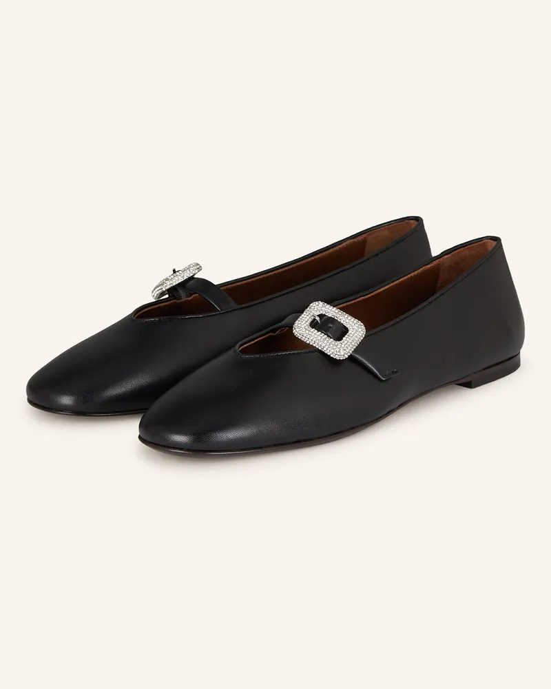 Giuseppe Zanotti Mary-Jane-Ballerinas MUSE276 mit Schmucksteinen Schwarz