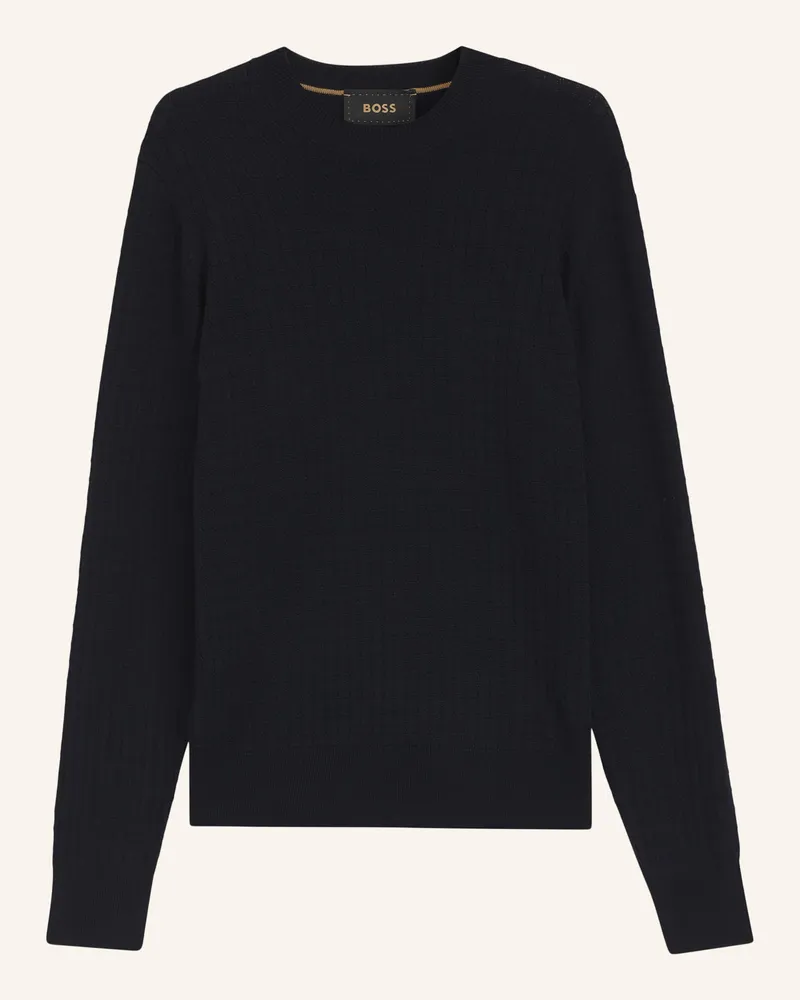 HUGO BOSS Pullover Fabrizio Regular Fit blau Dunkelblau