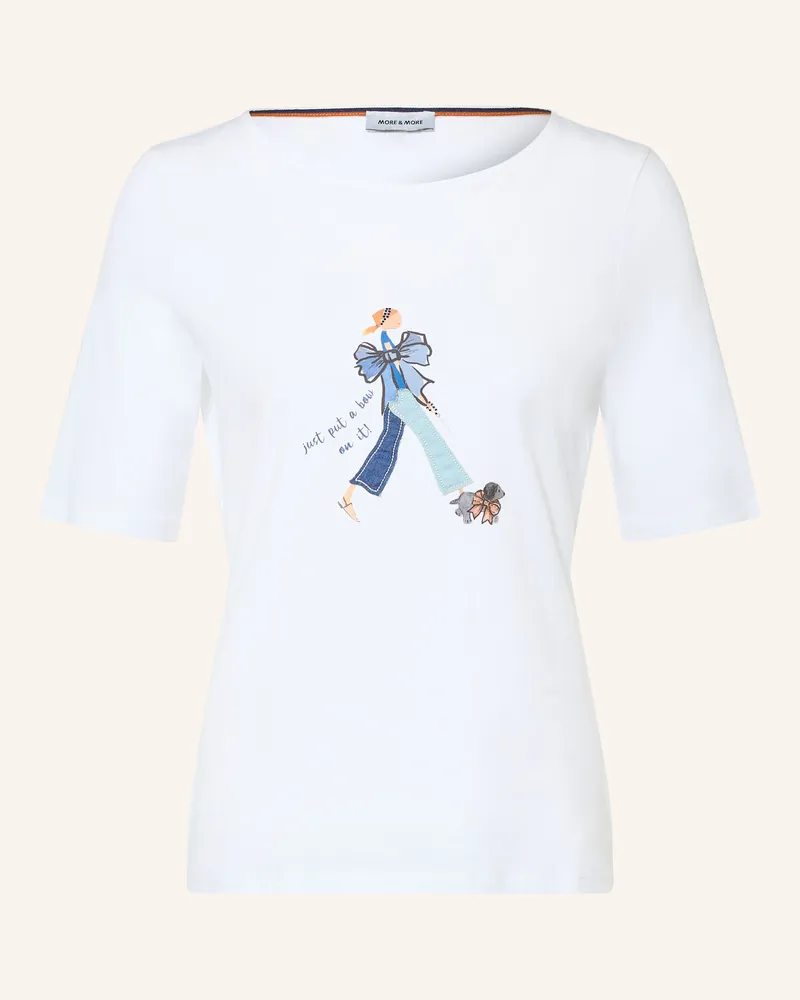 More & More T-Shirt Mit Schmucksteinen weiss Weiss
