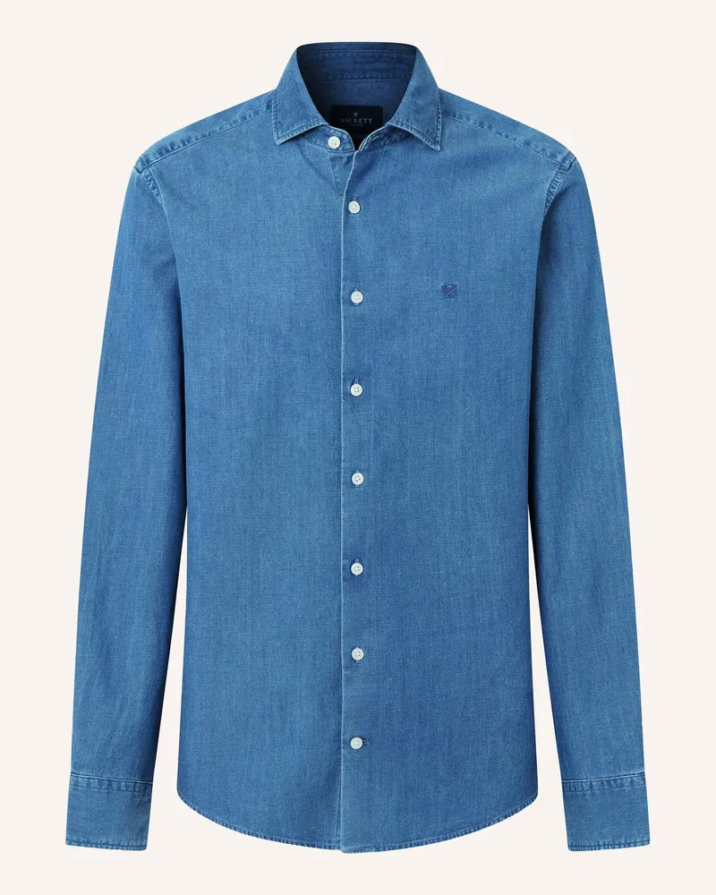 Hackett Freizeithemd Light Denim Shirt blau Dunkelblau