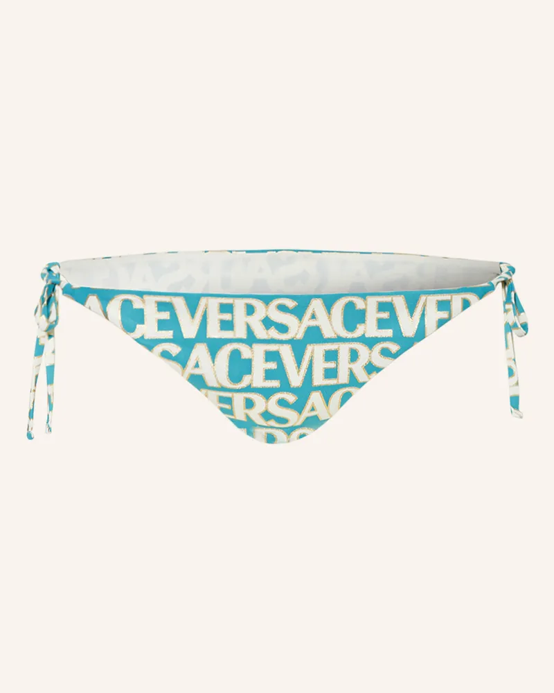 Versace Triangel-Bikini-Hose mit Glitzergarn Türkis