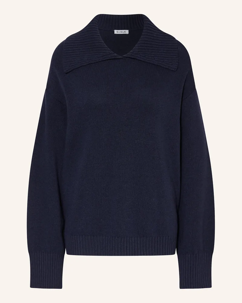 SoSUE Pullover Aus Merinowolle blau Dunkelblau