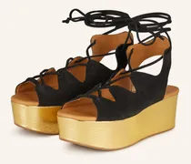 Plateau-Sandalen Liana schwarz