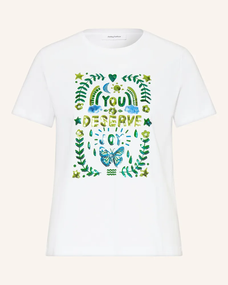 Darling Harbour T-Shirt mit Pailletten Weiss
