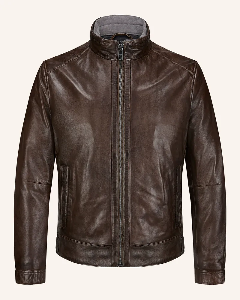 Milestone Lederjacke Msbarney Mit Herausnehmbarer Blende braun Dunkelbraun