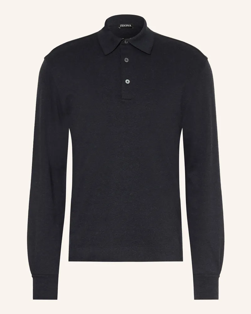Ermenegildo Zegna Jersey-Poloshirt blau Dunkelblau