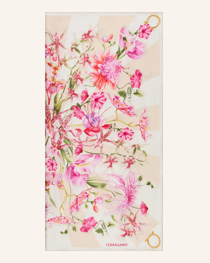 Ferragamo Seidentuch weiss Rosa